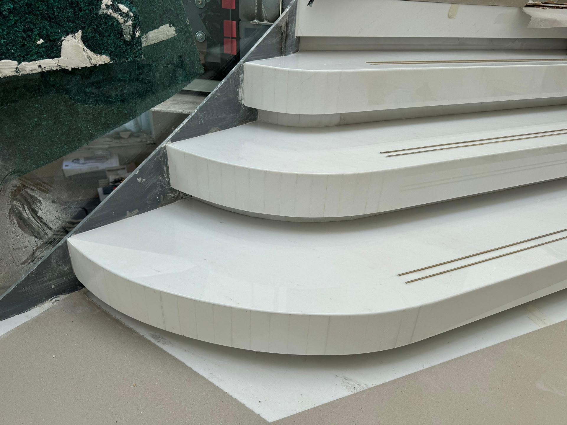 Bullnose Treads · Brass Inlay
